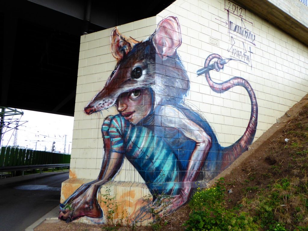 HERAKUT - Mannheim, sous le Bahnbrücke Neckarauerstraße (avant Schwetzinger straße)